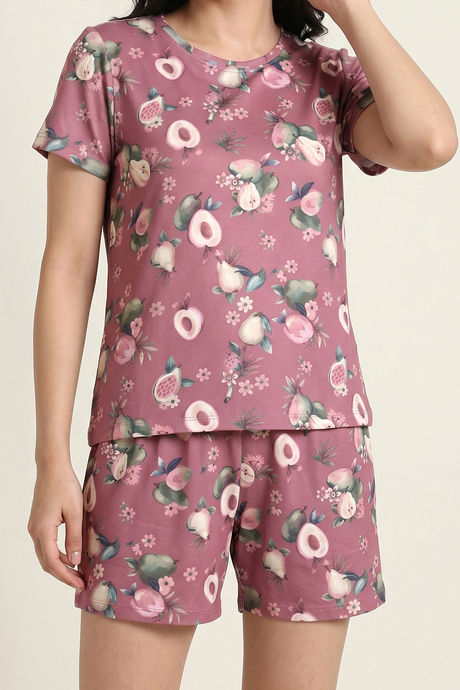 Zivame Buttersoft Knit Poly Short Set - Mesa Rose — image 5